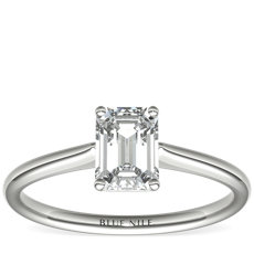 Petite Solitaire Engagement Ring in Platinum 